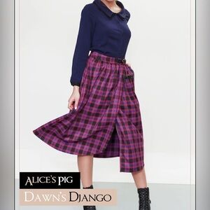 Alice's Pig Tartan Plaid Skirt with Buckles Outlander Dark Academia Schoolgirl